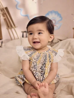 Next 100% Cotton Printed Baby Broderie Romper^ Rompers & Overalls