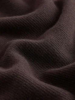 New Next Brown Plain N.Premium Regular Fit 100% Cotton Premium Quarter Zip Jumper