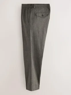 Next Regular Fit Smart Brushed Cotton Textured Trousers^ Pants & Chinos