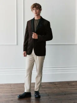 Sale Next Regular Fit Velvet Blazer Brown