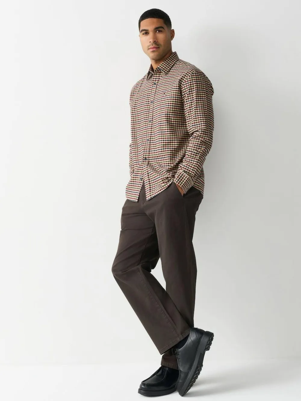 Clearance Next Brown Relaxed Fit Stretch Chinos Trousers