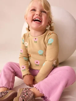 Next Brown Rib Long Sleeve T-Shirt (3mths-7yrs)^ Cosy Club