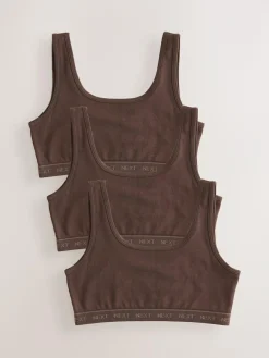 Clearance Next Brown Scoop Crop Tops 3 Pack (5-16yrs)