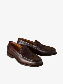 Next Brown Signature Leather Sole Woven Loafers^ Shoes