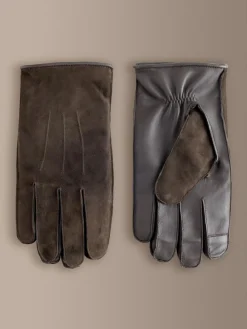 Hot Next Brown Signature Suede Gloves
