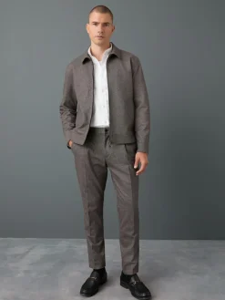 Next Slim Fit Smart Elasticated Back Textured Trousers with Stretch^ Pants & Chinos