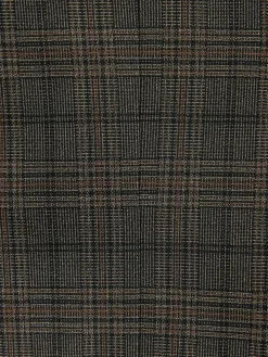 Online Next Brown Slim Fit Trimmed Check Suit Jacket