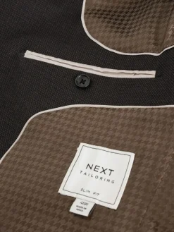 Next Brown Slim Fit Wool Blend Suit Jacket