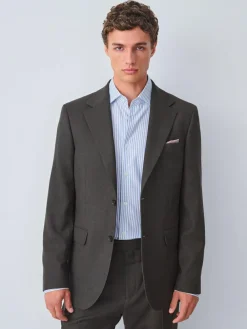 Next Brown Slim Fit Wool Blend Suit Jacket