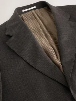 Next Brown Slim Fit Wool Blend Suit Jacket