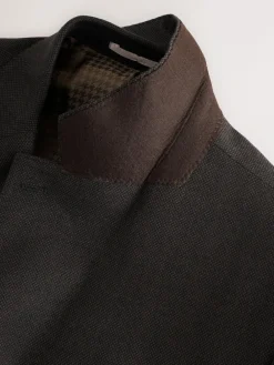 Next Brown Slim Fit Wool Blend Suit Jacket