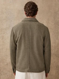 Outlet Next Brown Smart Textured Twill Chore Jacket With Wool