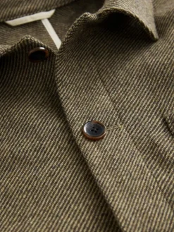 Outlet Next Brown Smart Textured Twill Chore Jacket With Wool