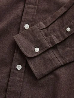 New Next Brown Soft Touch Oxford Long Sleeve Shirt