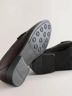 Clearance Next Standard Fit Leather Penny Loafers Brown