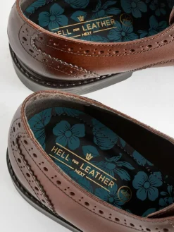 Clearance Next Standard Fit Leather Derby Brogues Brown