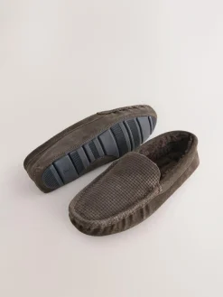 Next Suede Faux Fur Lined Moccasin Slippers^ Slippers|Slippers