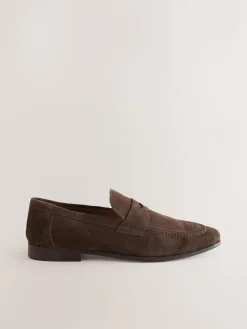 Online Next Suede Loafers Brown