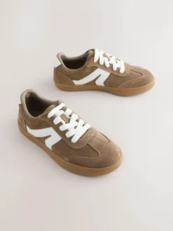 New Next Brown Suede Standard Fit (F) Retro Trainers