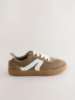 New Next Brown Suede Standard Fit (F) Retro Trainers
