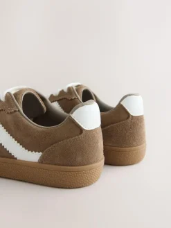New Next Brown Suede Standard Fit (F) Retro Trainers