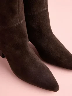 Hot Next Tabitha Simmons x Cassidy Knee High Block Heel Boots Brown Suede