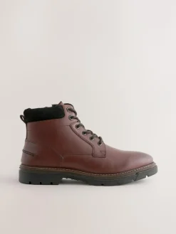 Clearance Next Tall Leather Zip-Up Boots Brown