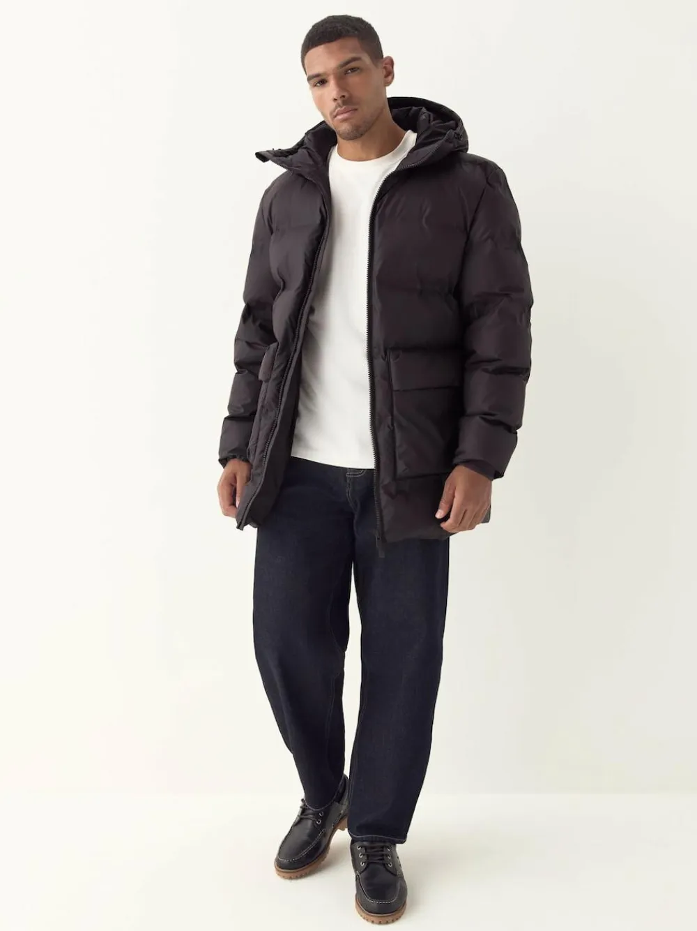 Discount Next ThermoGen Shower Resistant Rubbersied Puffer Coat Brown