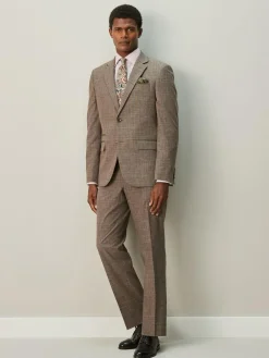 Clearance Next Trimmed Check Suit Waistcoat Brown
