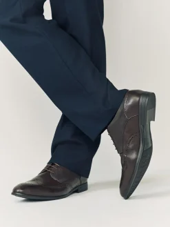 Discount Next Wide Fit Brogue Shoes Brown