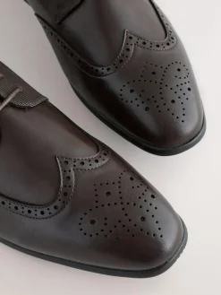 Discount Next Wide Fit Brogue Shoes Brown