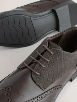 Discount Next Wide Fit Brogue Shoes Brown