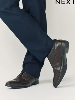 Discount Next Wide Fit Brogue Shoes Brown