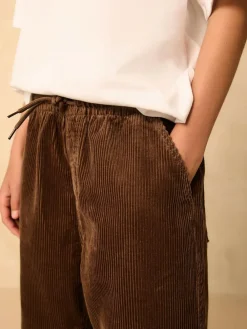Online Next Wide Fit Corduroy Pull On Trousers (3-16yrs) Brown