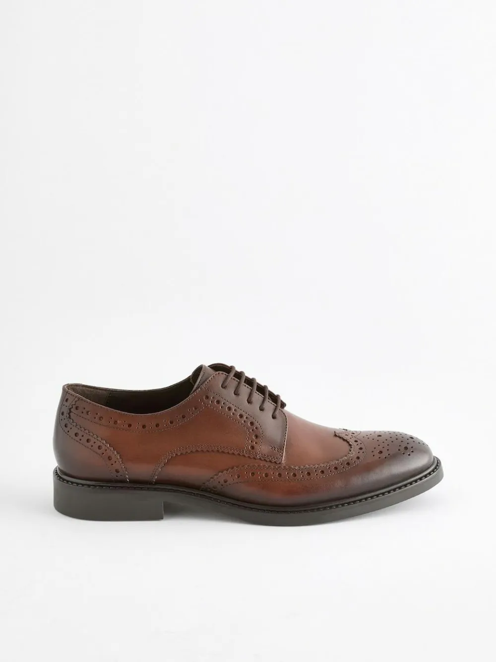 New Next Wide Fit Leather Derby Brogues Brown