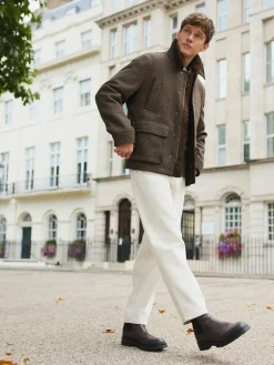 Next Brown Wool Blend Dogtooth Quilted Corduroy Collar Jacket^ Coats & Jackets|Coats & Jackets