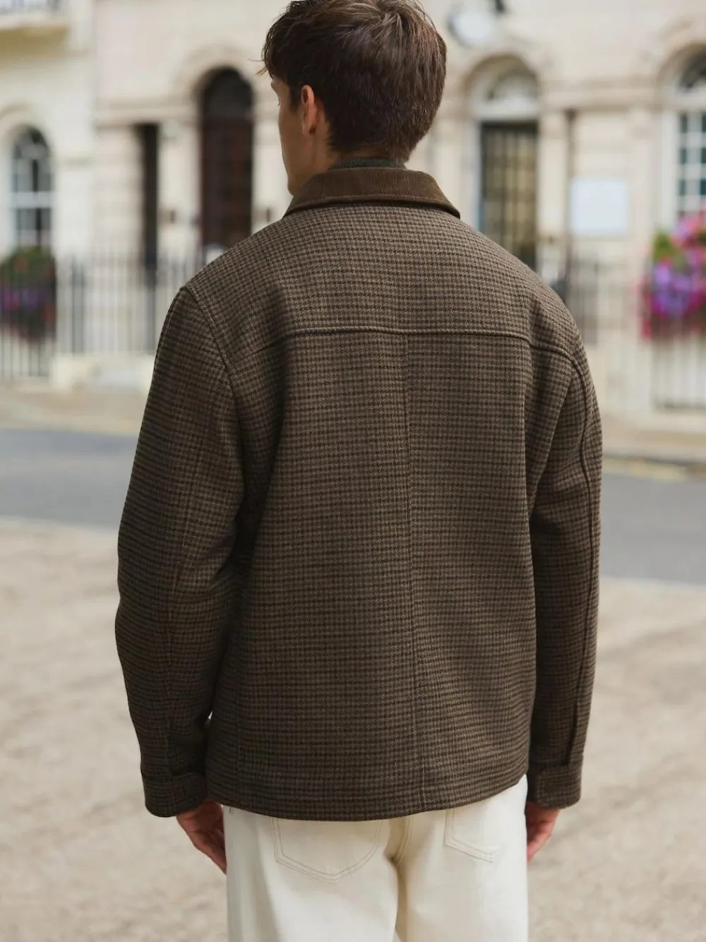 Next Brown Wool Blend Dogtooth Quilted Corduroy Collar Jacket^ Coats & Jackets|Coats & Jackets