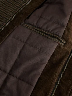 Next Brown Wool Blend Dogtooth Quilted Corduroy Collar Jacket^ Coats & Jackets|Coats & Jackets