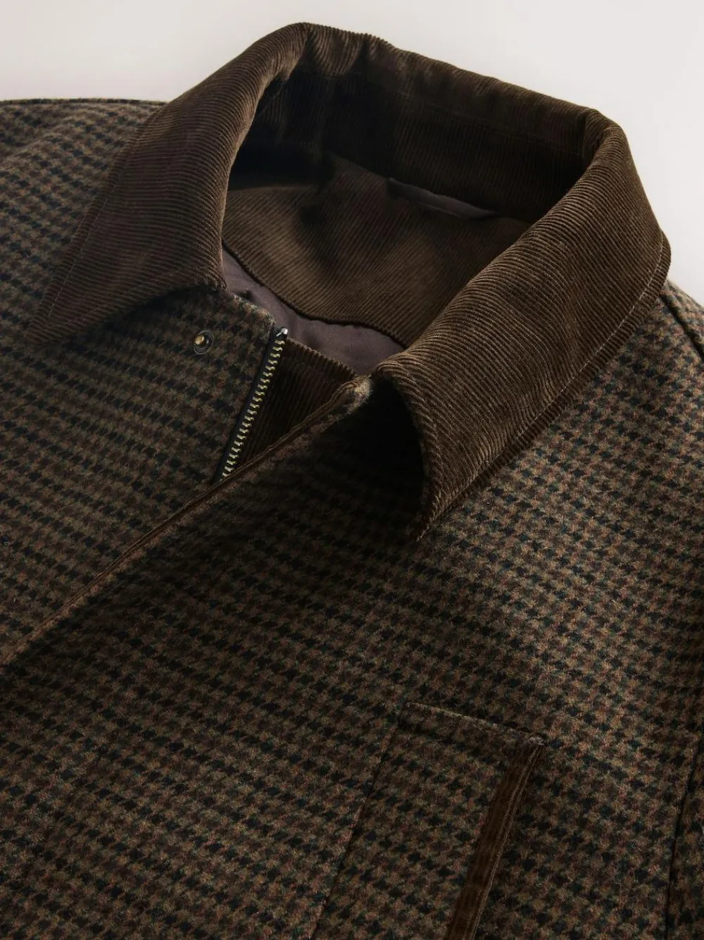 Next Brown Wool Blend Dogtooth Quilted Corduroy Collar Jacket^ Coats & Jackets|Coats & Jackets
