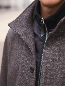 Discount Next Brown Wool Blend Funnel Coat with Mock Gilet