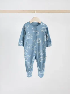 Next Brown/Blue Baby Sleepsuits 3 Pack (0mths-3yrs)^BOY Nightwear|Nightwear