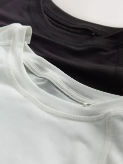 Sale Next Brown/Cream Active Crew Neck Short Sleeve T-Shirts 2 Pack