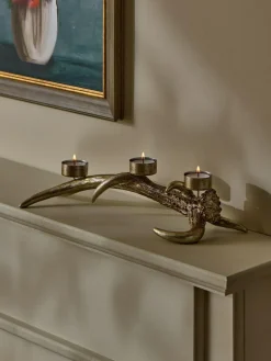 Next Brown/Gold Antler Candle Holder Tealight^ Candle Holders & Lanterns