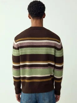 Next Regular Fit Cosy Stripe Crew Jumper with Wool^ Knitwear|Knitwear