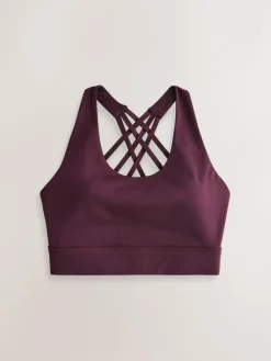 Next Burgundy Red Active Cross Back Sports Bra^Women Bras