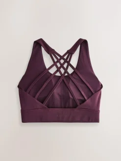 Next Burgundy Red Active Cross Back Sports Bra^Women Bras