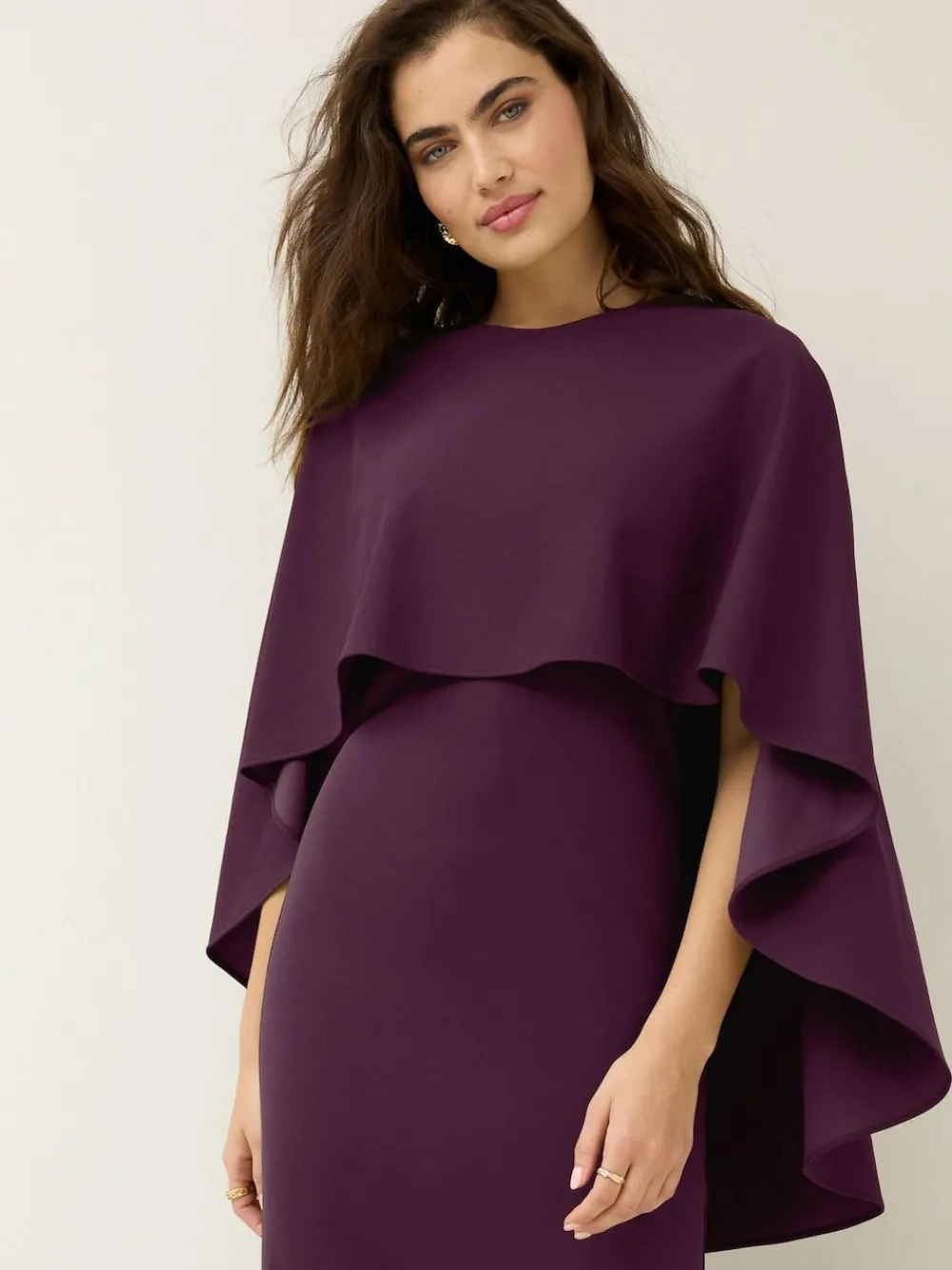 Next Burgundy Red Cape Maxi Dress^Women Occasion Dresses|Maxi Dresses