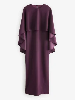 Next Burgundy Red Cape Maxi Dress^Women Occasion Dresses|Maxi Dresses