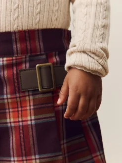 Clearance Next Burgundy Red Check Skort and Tights Set (3mths-7yrs)