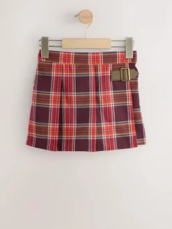 Clearance Next Burgundy Red Check Skort and Tights Set (3mths-7yrs)